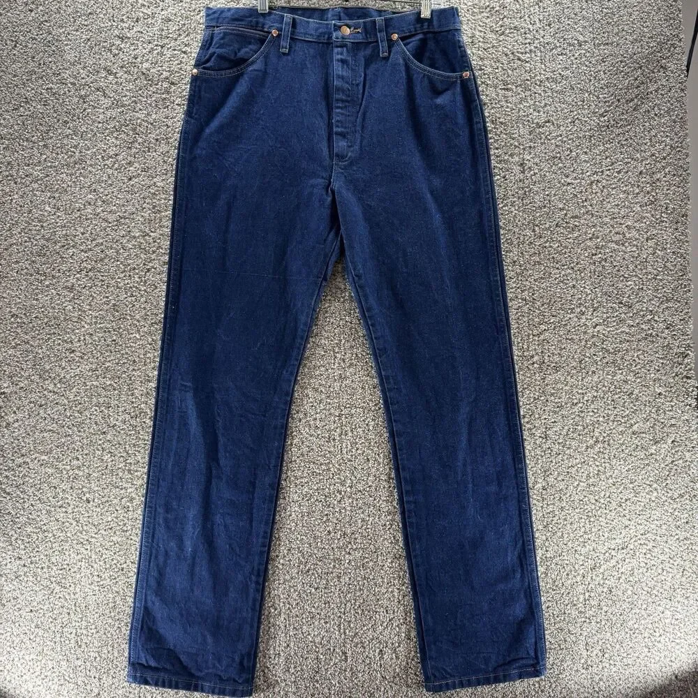 Vintage‎ Wrangler Jeans Mens 36x34 Blue Denim 13MWZ Cowboy Cut Straight Adult